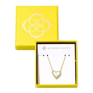 NWT Kendra Scott Ari Heart Mother of Pearl Gold Pendant Necklace